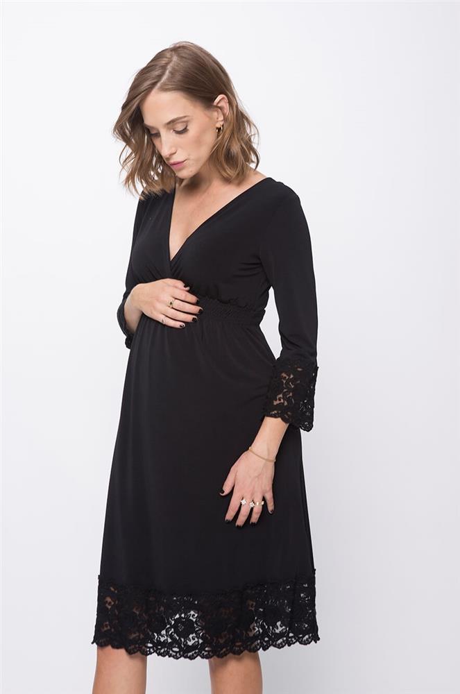 שמלת ערב צנועה להיריון - דגם אמפייר